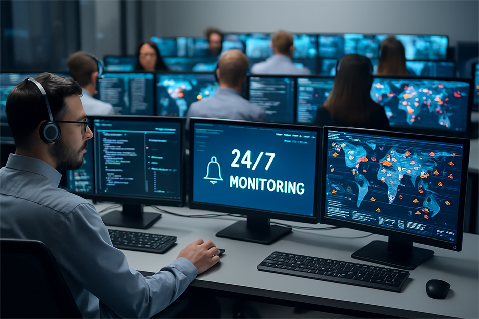IT team applying security patches to business systems
Avoid fake N-able interfaces, fake vulnerability screenshots or AI-generated N-able logos.